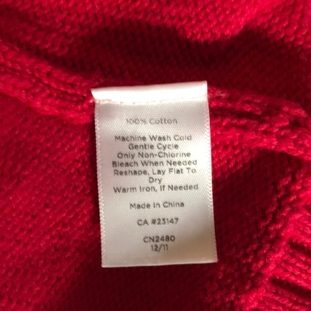 Talbots cotton sweater red MP - Picture 4 of 4